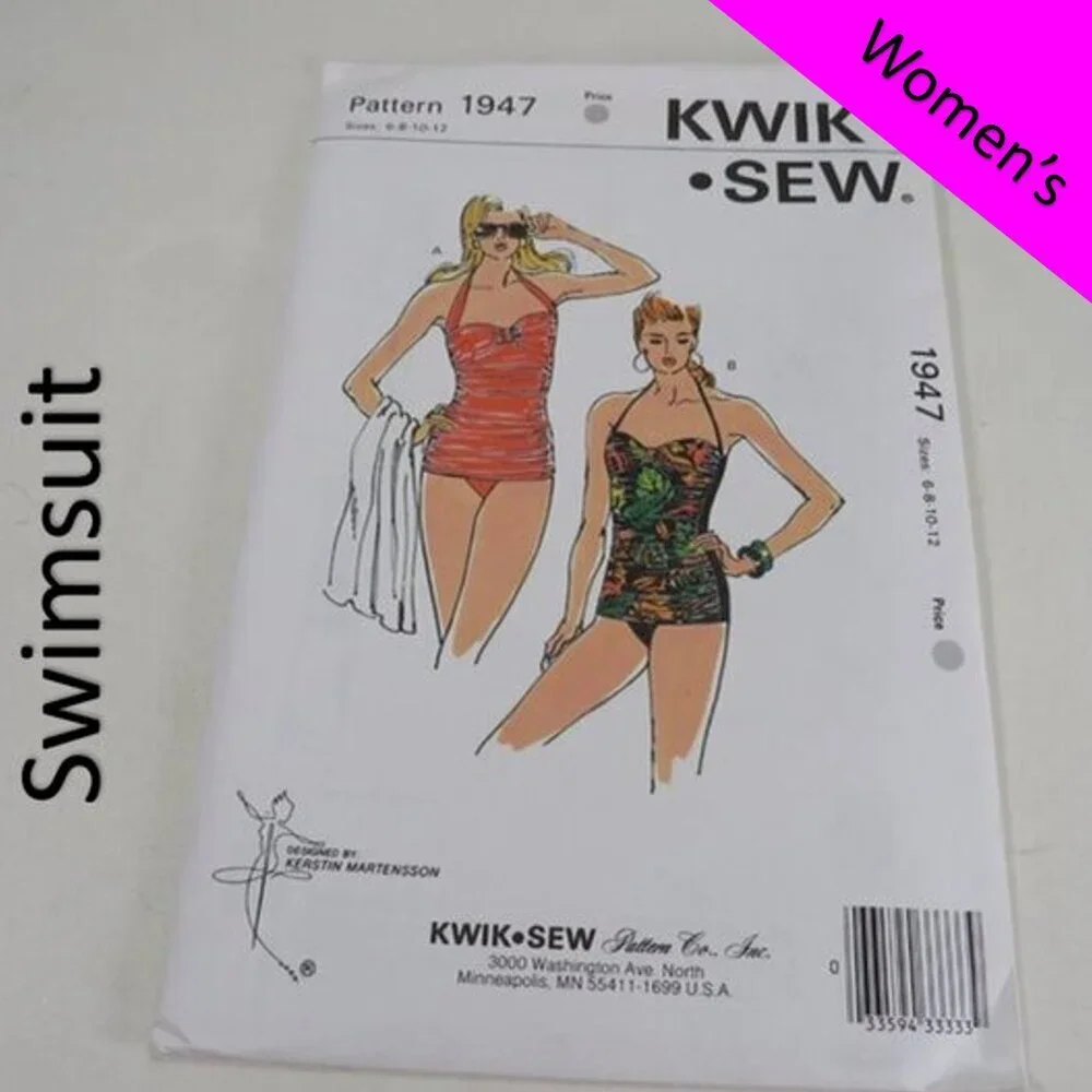 Kwik Sew 1947 Sewing Pattern Swimsuit 6-12 UNCUT unopened
